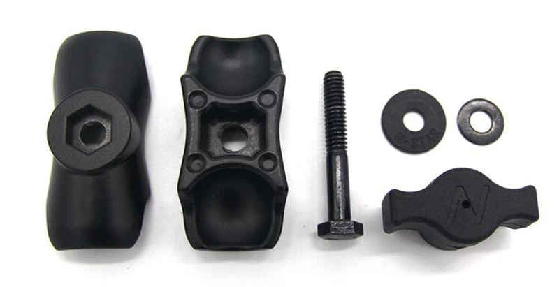 Motocicleta bicicleta ATV 9mm agujero y 1 "Bases de bolas + brazo de doble toma corto compuesto