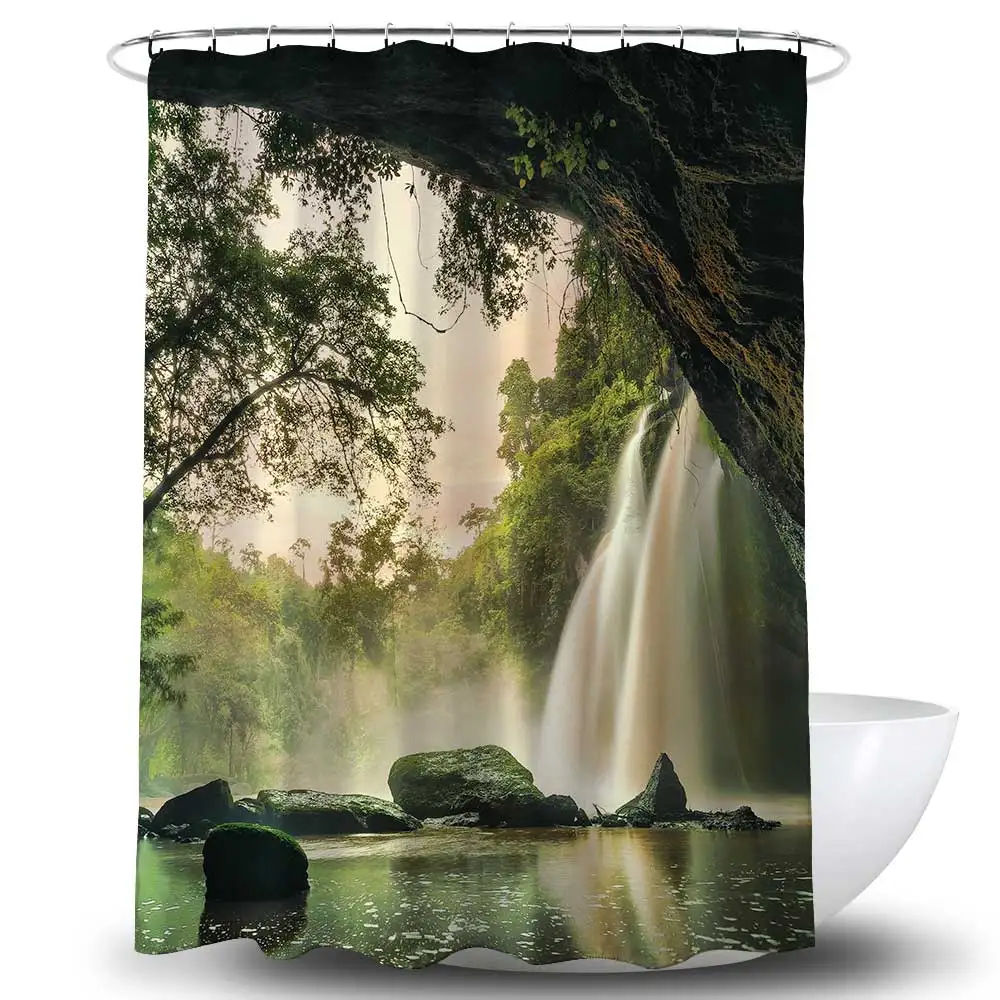 

YRYIE Scenic Pattern Bathroom Curtain Shower 3D Polyester Waterproof Shower Curtain Fabric With Hooks For Home Decorations