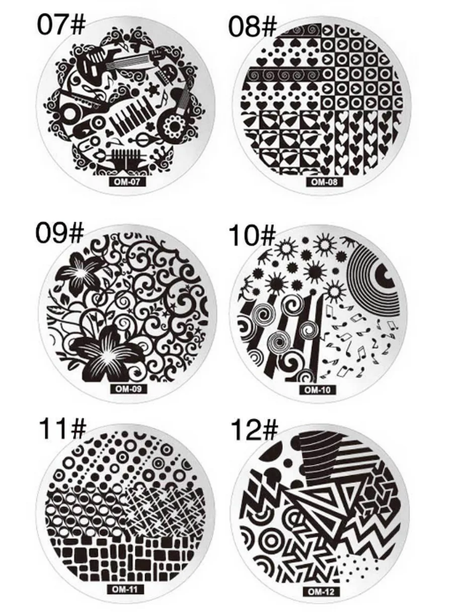 1000 шт ногтей художественная тарелка штамп набор штамповок круглый из нержавеющей стали DIY лак для ногтей, Печать Маникюр девушка шаблон для ногтей