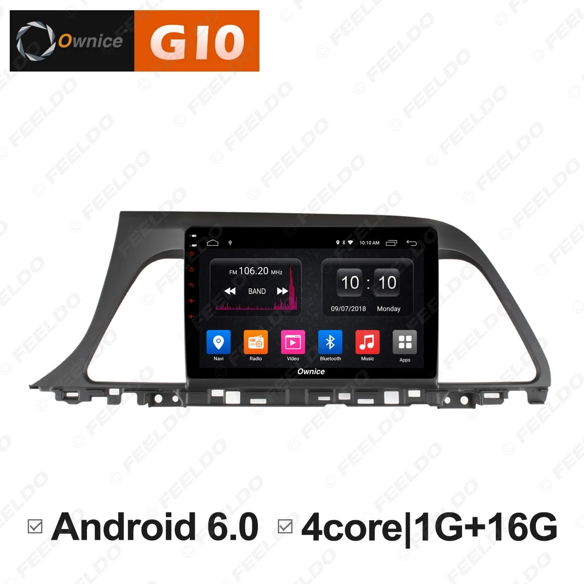 

FEELDO 9" Android 6.0 4-Core/DDR3 1G/16G/Support 4G Dongle Car Media Player With GPS/FM/AM RDS Radio For Sonata 9 2015-2017