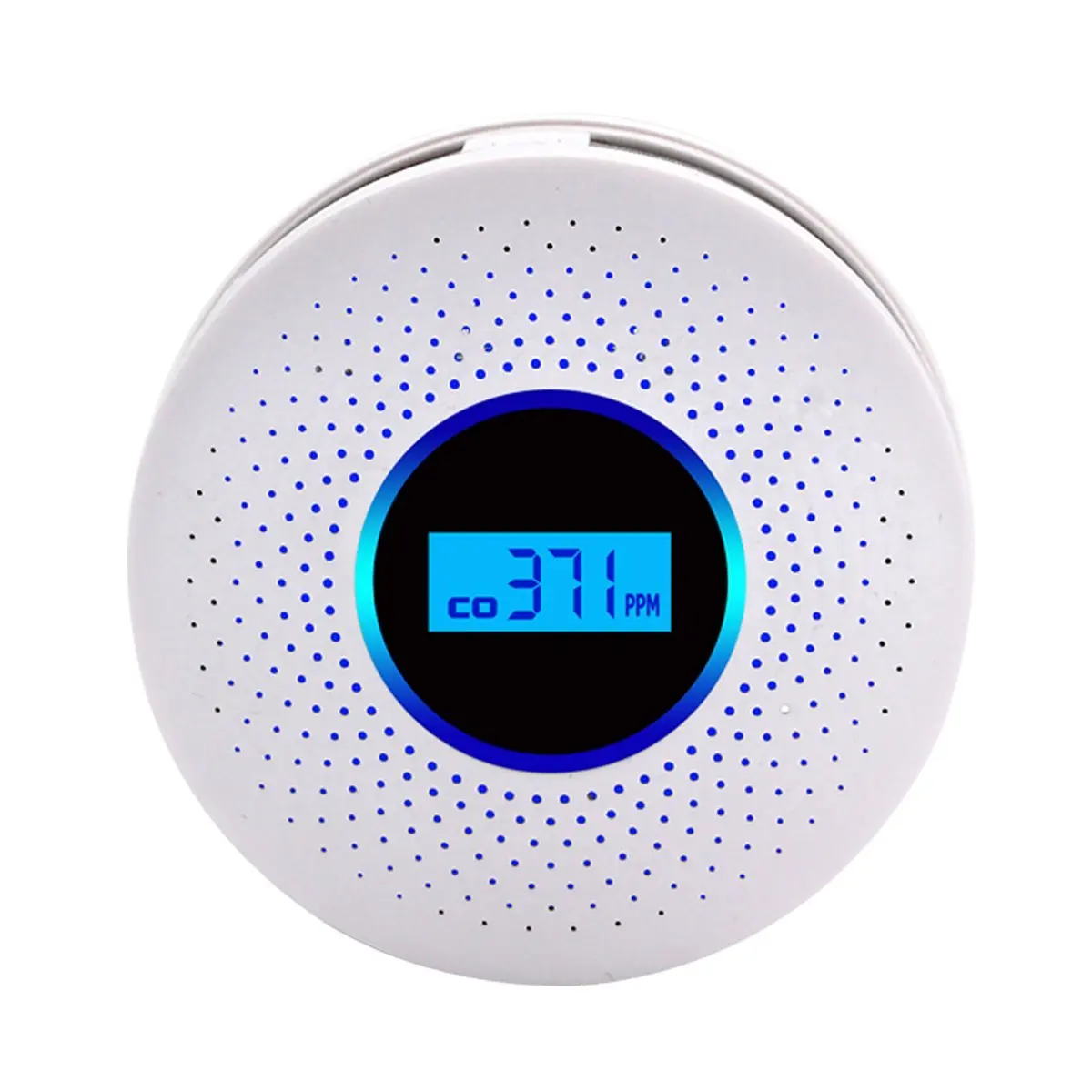 

White 2 in 1 CO Smoke Detector LED Display Alarm Carbon Monoxide Leakage Sensor Smart Human Voice LCD Display High Reliability