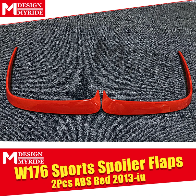 Подходит для заднего бампера W176 Canard Vent Rafts Splitter 2 шт. красный Mercedes Benz A180 A200 A250 A45
