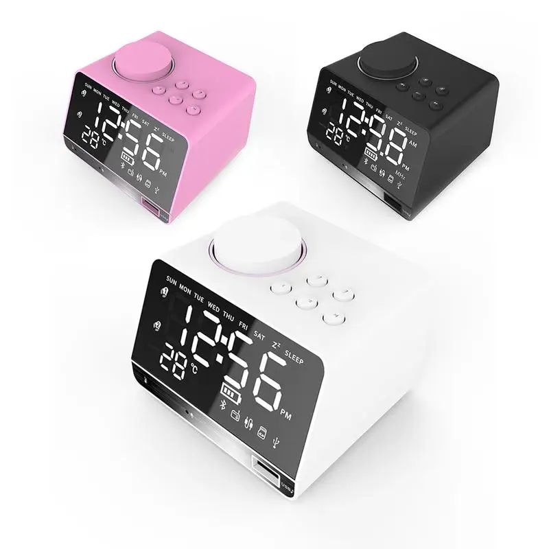 

New Alarm Clock Bluetooth Speaker Digital Wireless Smart Mini Portable Set Scratch-resistant Mirror Alarm Clock Radio Soundbar
