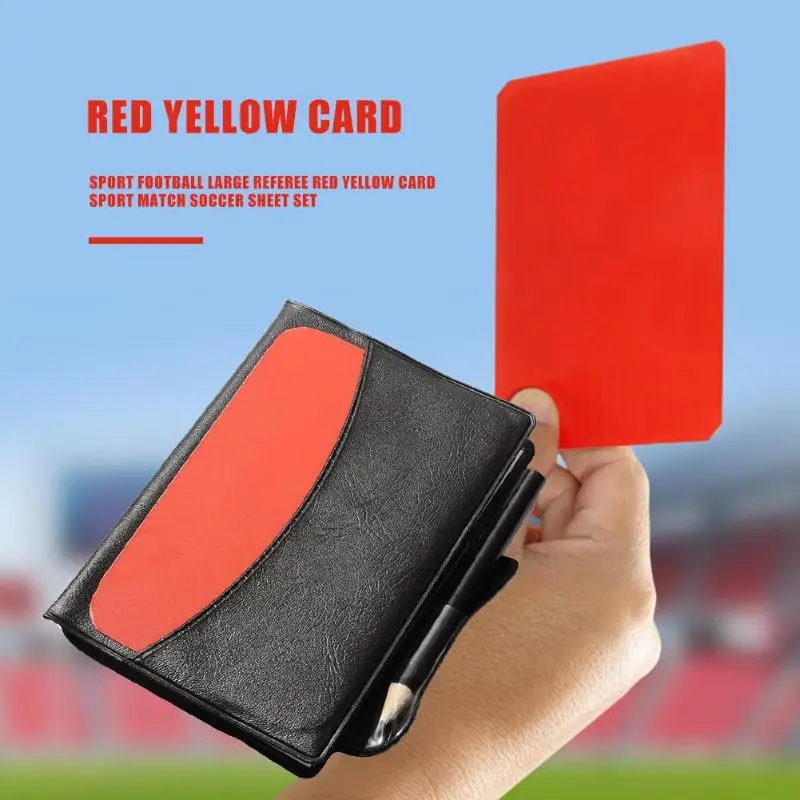 

Sport Football Soccer Large Size Referee Red Yellow Card Sport Match Soccer Sheet Set Note Notebook