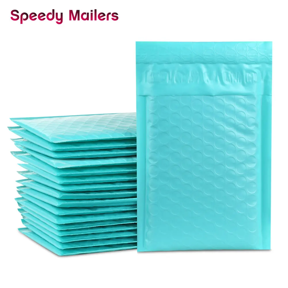 10 шт. 4x7/дюйм 12x18 см сине-зеленый воздушно-пузырьковая пленка Конверты проложенные Self печать для конверта в воздушно-пузырчатой упаковке, Конверты