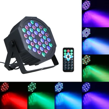 

Show Disco Party Stage Light 24W 36 LED RGB Mini Stage Par Light Lighting Fixture with RF Remote Control for Home Holiday Bar DJ