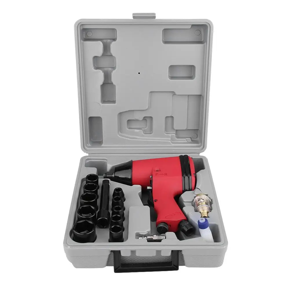 

17Pcs 1/2" Twin Hammer Air Impact Wrench Set W/ Sockets + US Adapter + Case