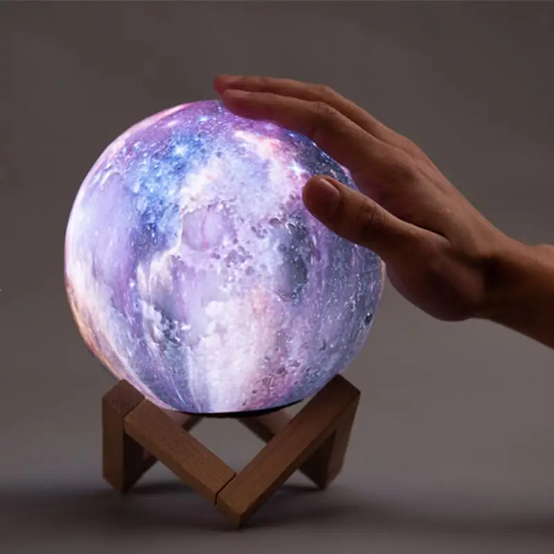 Litake 3D Звездная Раскрашенная Форма Луны 7 цветов меняющий светильник Pat с