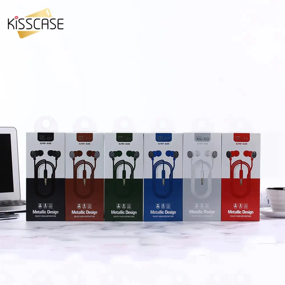 KISSCASE универсальные проводные наушники для Samsung Xiaomi Huawei Bass стерео спортивные