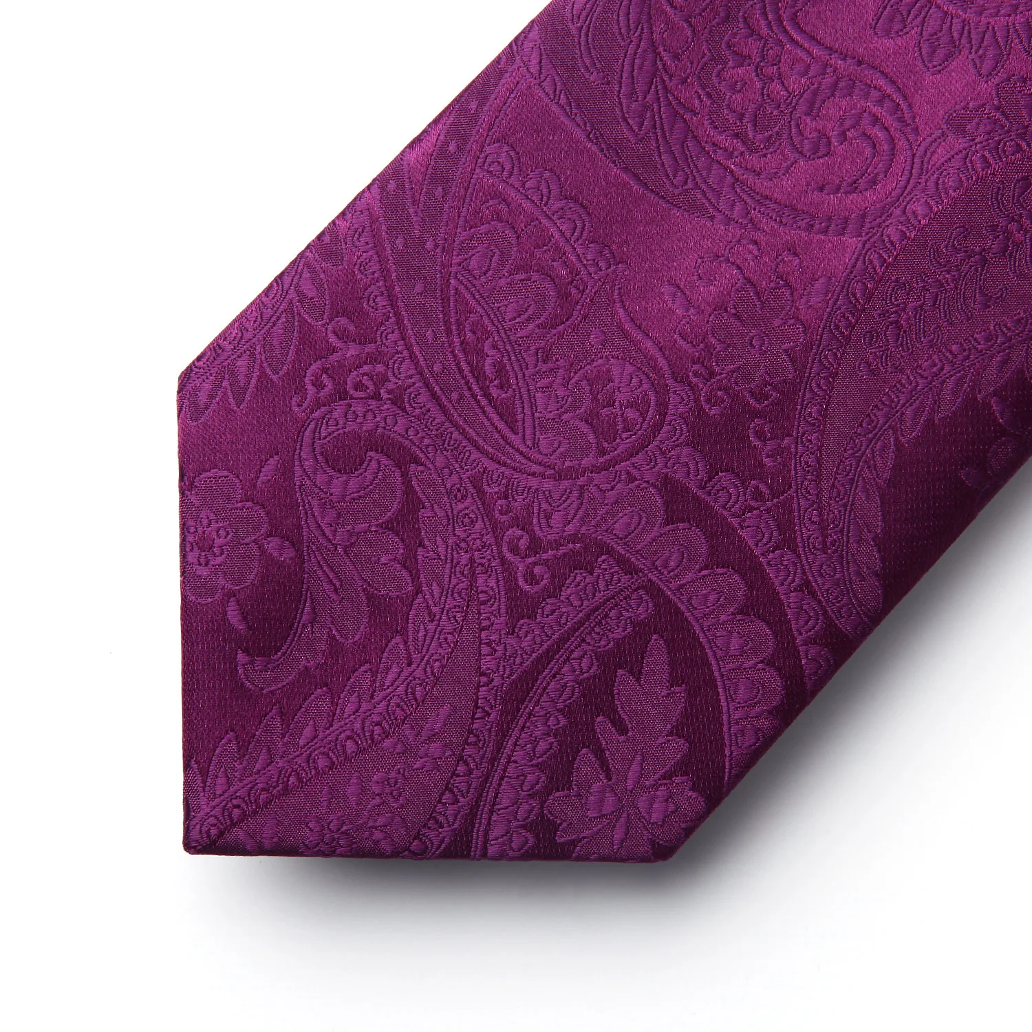 Mens Tie Woven Silk Necktie Party Wedding Classic Fashion Pocket Square Tie New Paisley Purple Colo