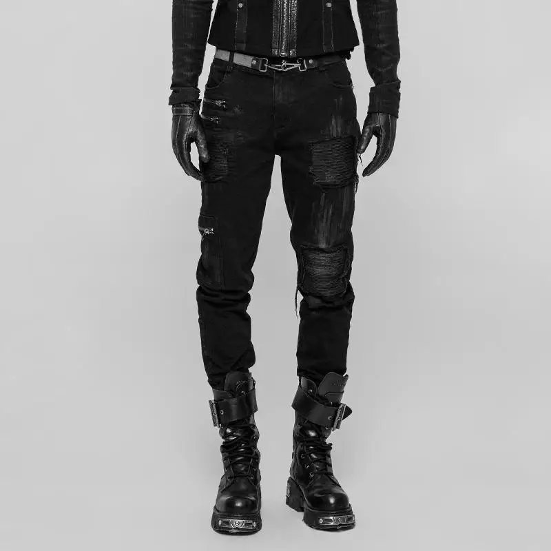 

Punk Rave Men's Goth Distressed Jeans WK-339XCM