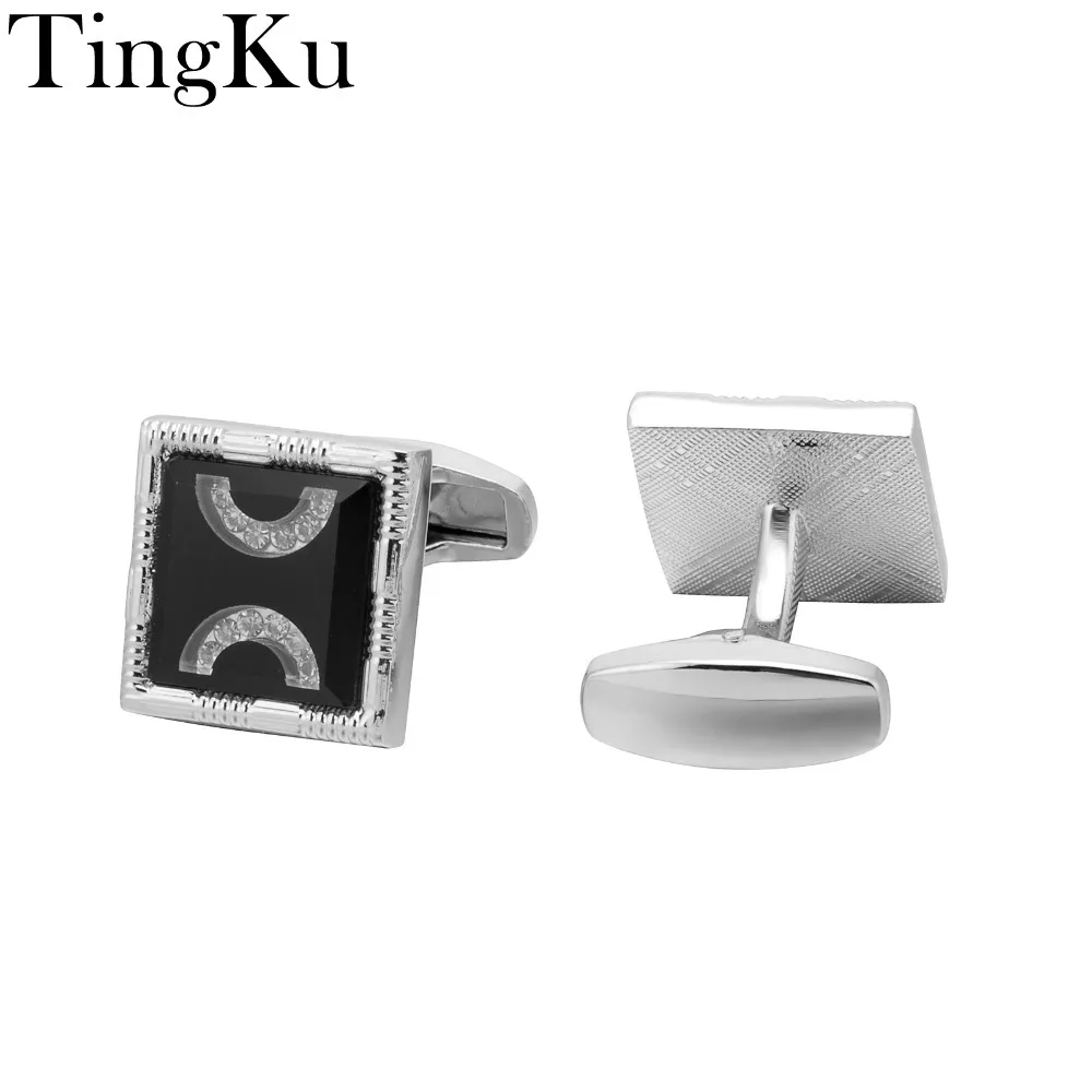 

cufflinks luxury for mens Square cuff link brand blanks Square Enamel silver cuff links shirts buttons wedding men jewelry