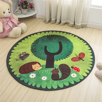 

Lovely Cartoon Hedgehog Soft Round Decorative Carpet Floor Door Yoga Pad Baby Child Kid's Play Crawling Mat Hallway Area Rug30