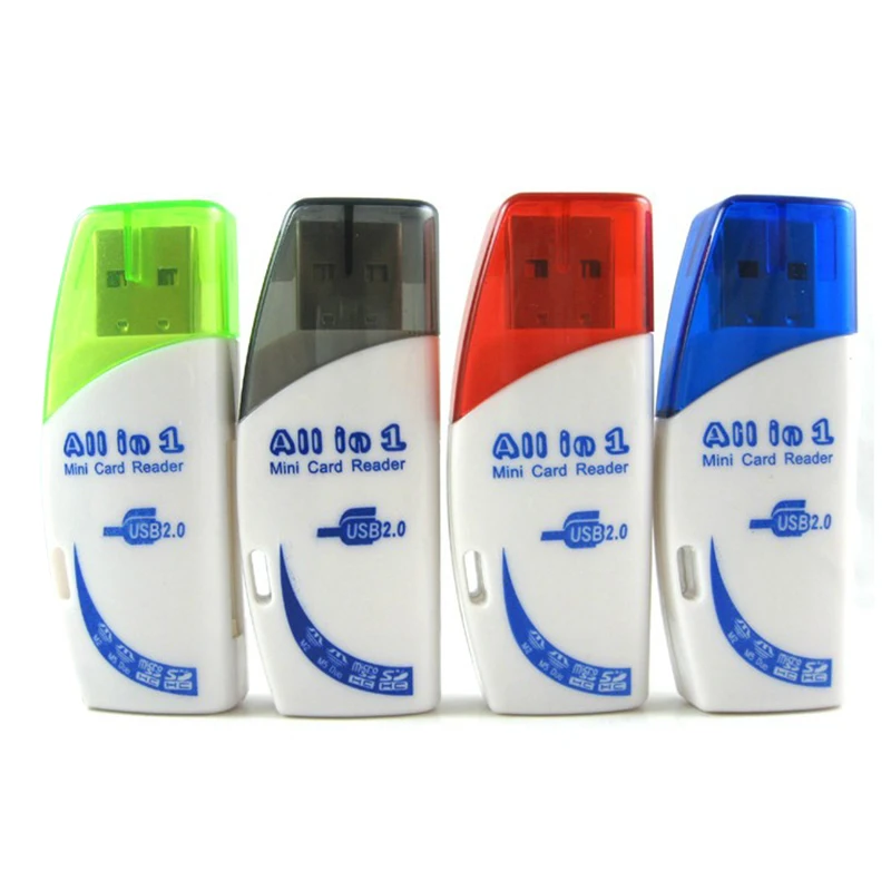 

Wholesale 1PCS 4 In 1 USB Card Reader Multi-Functional SD TF MS M2 USB Readers with Moon Shape for PC Laptop Desktop Computers