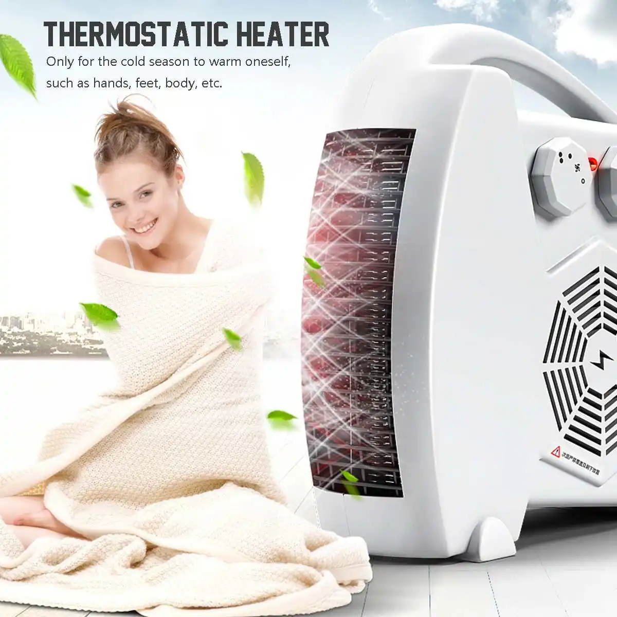 

1700W 220V Electric Fan Space Air Heater LCD Display Home Office Winter Warmer Automatic Safety For Room Office Lightweight