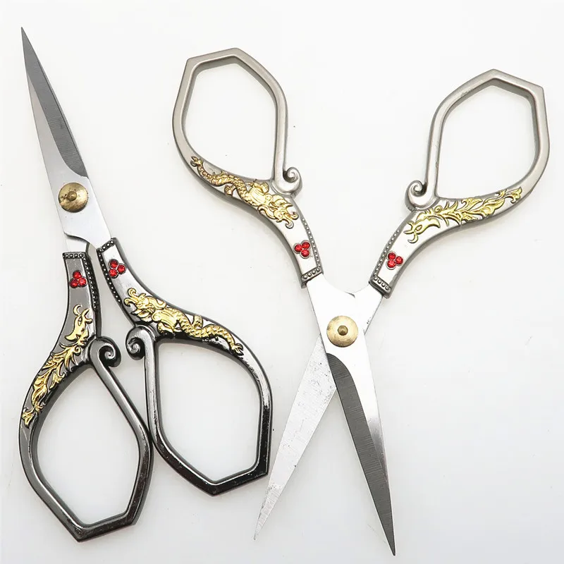 

New European Style Beautifully Retro Stationery Quality Steel Home Office Diy Refinement Scissors Sewing Tools and Accessoires