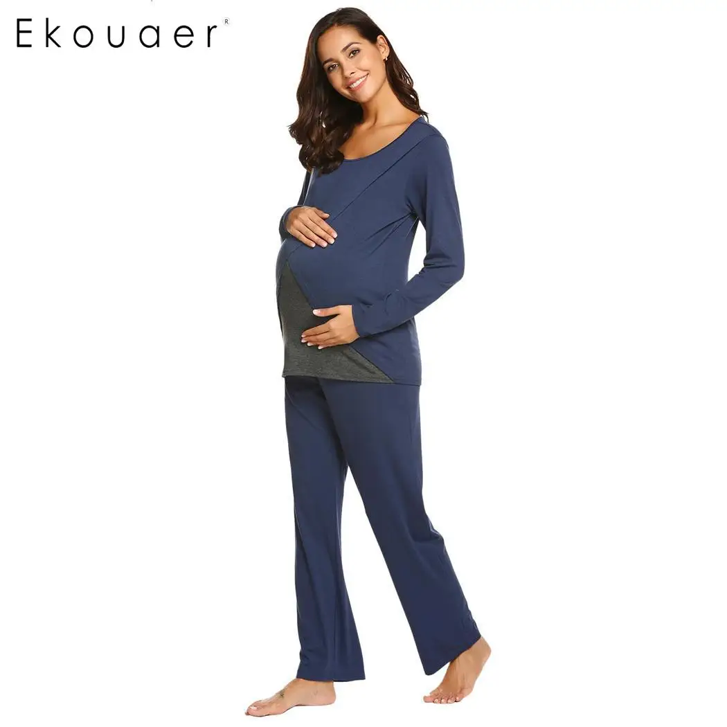 Пижама Ekouaer Женская пижама с длинным рукавом комплект из двух