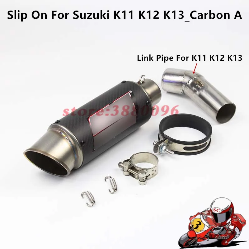

Motorcycle Full Exhaust System Slip on For GSX600R GSXR750 K11 K12 K13 Carbon Fiber Exhaust Muffler Pipe