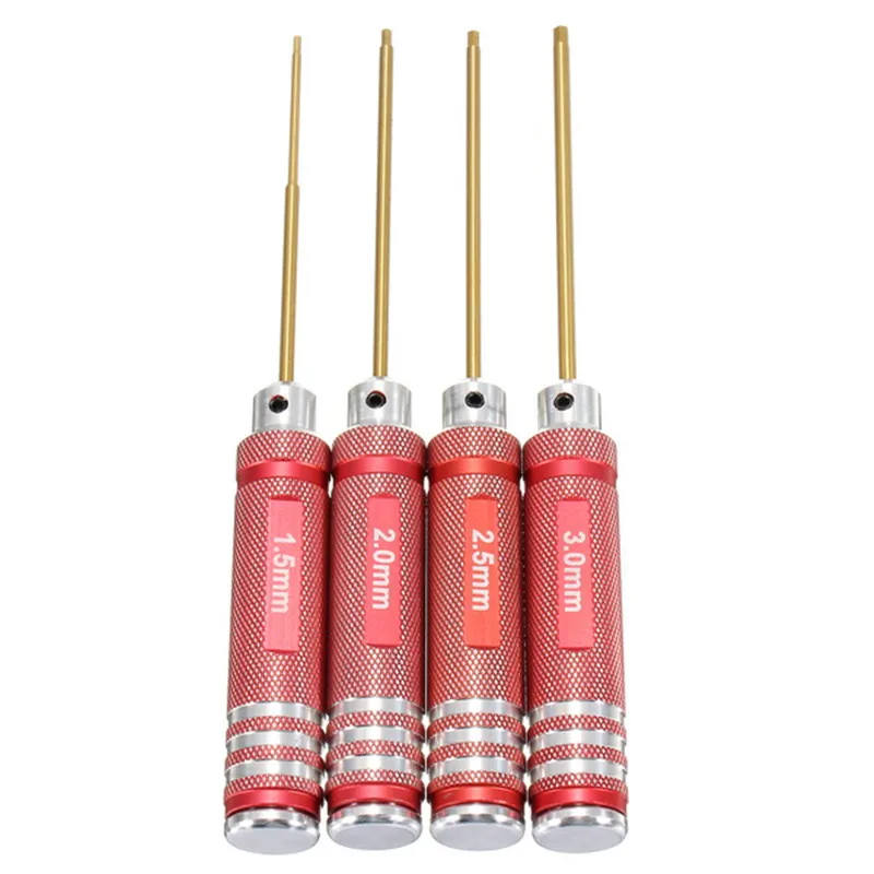 

Red 4Pcs/set Hex Driver HSS Titanium H1.5/H2.0/H2.5/H3 Tool Set Red For RC Drones FPV Quadcopter Installation Repair DIY Tool