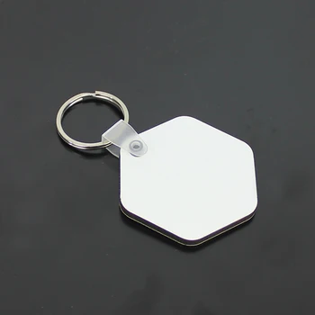 

2000pcs DIY MDF Double White Blank Hexago Key Chain Sublimation Wooden Key Rings For Heat Press Transfer Jewlery Photo Gift