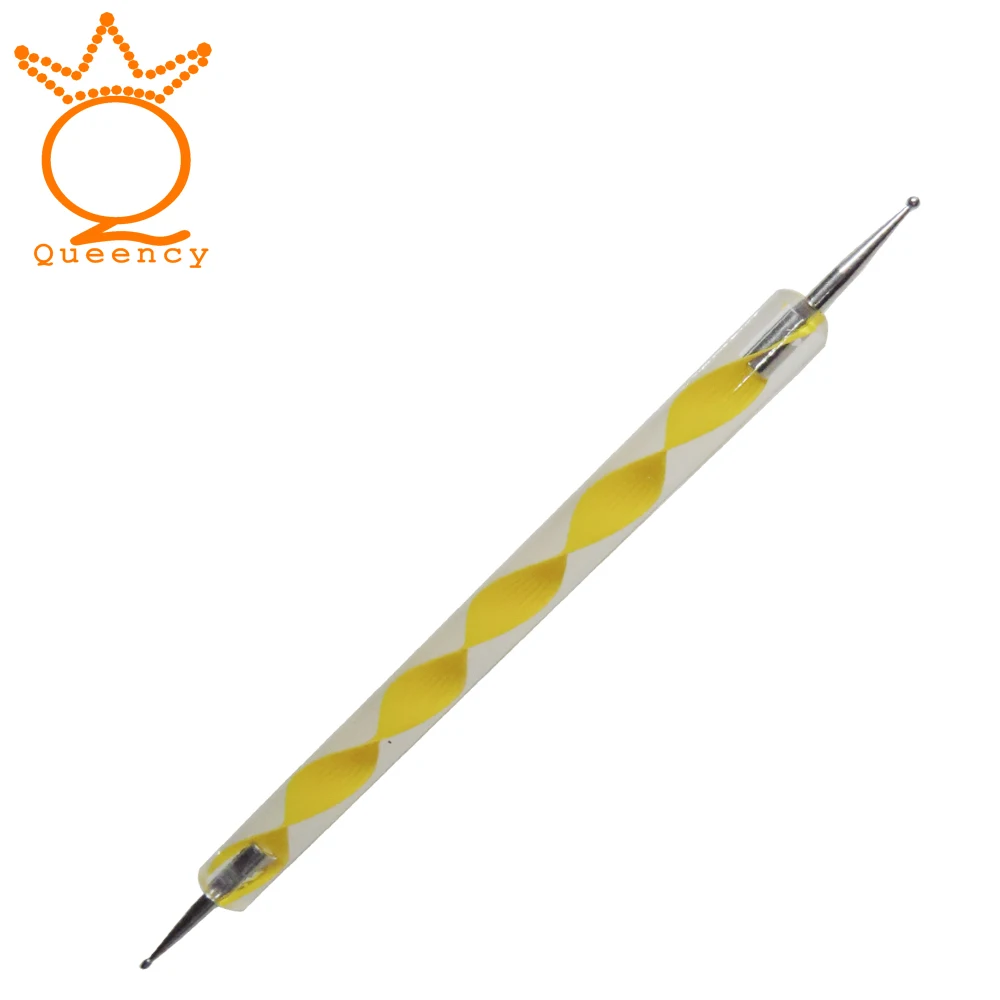 

1pcs 2 Way Yellow Dotting Pen Marbleizing Tool Nail Art Dot Dotting Tools Nail Art Dotting Pen Polish UV Gel Painting Manicure