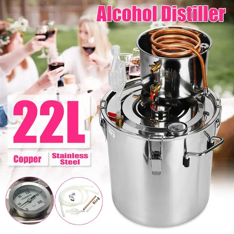 

20L Distiller Moonshine Alcohol Stainless Copper DIY Home Water Wine Essential Oil Brewing Kit