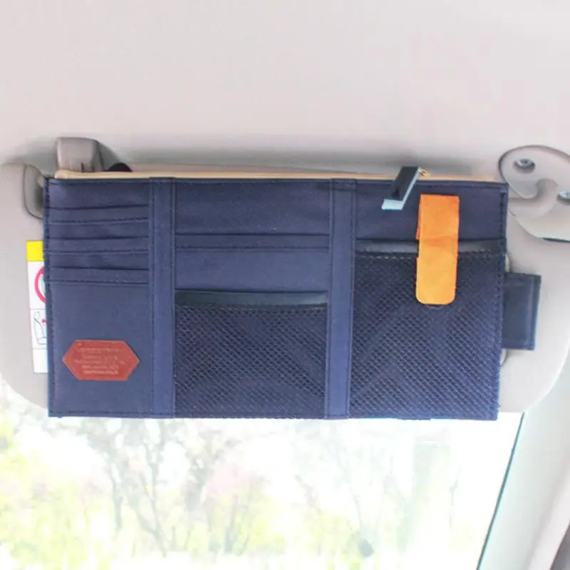 Многофункциональный автомобильный солнцезащитный козырек сумка для хранения очки билетный телефон Органайзер