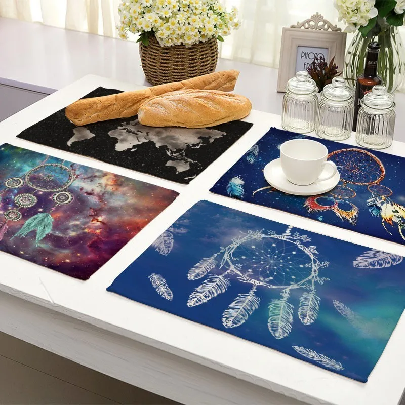 1 шт. перо Ловец снов узор под маркой Placemat хлопок бельевые прокладки обеденный