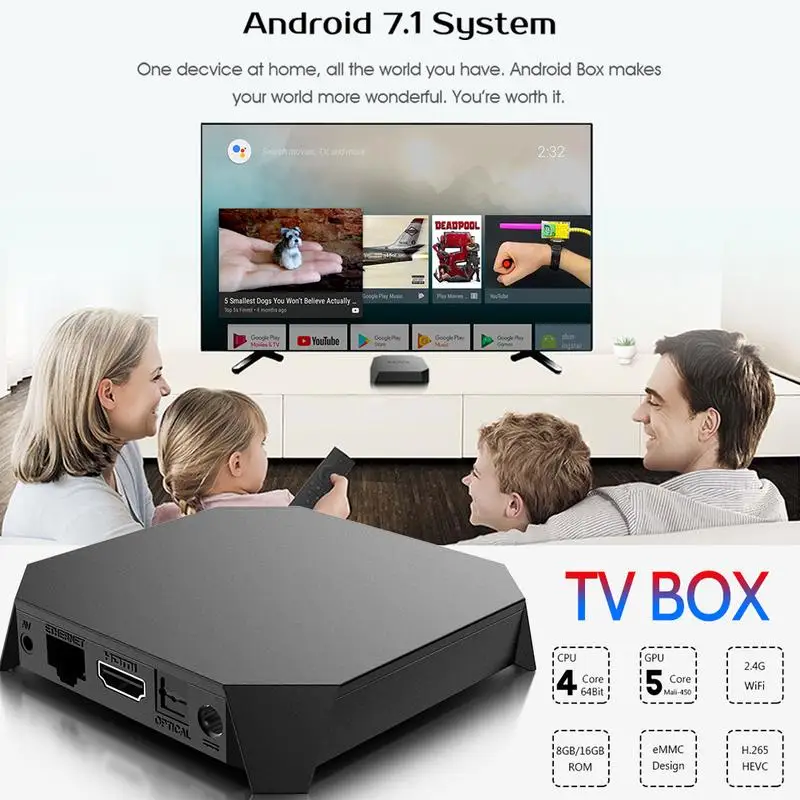 

U2 Android 7.1 Set Top Box Amlogic S905W Quad-Core ARM Cortex-A53 1G+8G/2G+8G Network Player 4K 2K TV Box