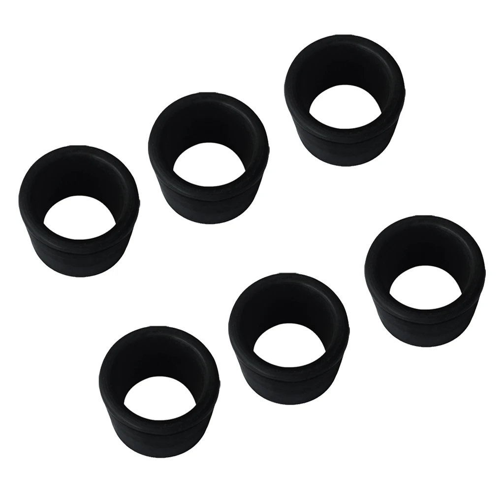 

6 Pieces Black Rubber Rod Holder Insert Replacement for Marine Boat Fishing Bait Board Replacement Accessories