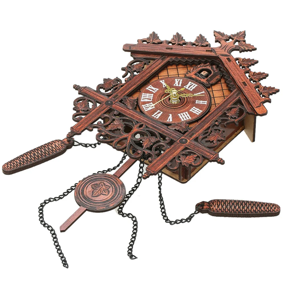 Винтаж деревянные настенные часы с кукушкой висит ручной работы часы для дома, ресторана, художественное украшение для Винтаж качели Гостиная