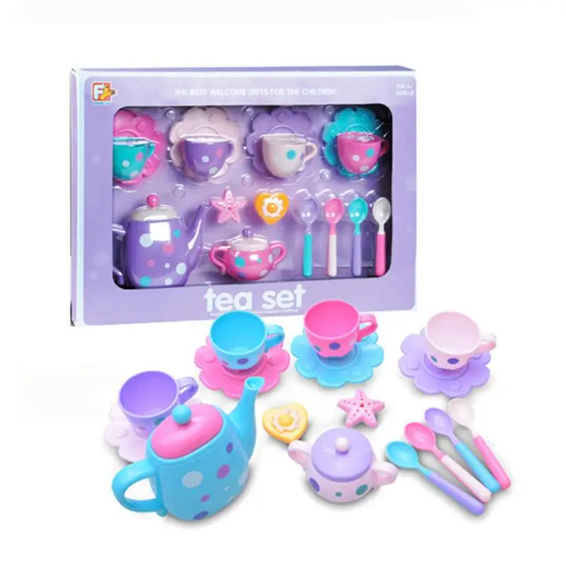 

16PCS Fun Children's Kitchen Play House Toy Tea Set Cutlery Set A Variety Of Accessories With Simulation Kitchen Toys