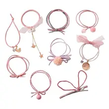 9 шт. растягивающиеся резинки для волос заколки для волос аксессуары для волос с мешочком для женщин и девочек