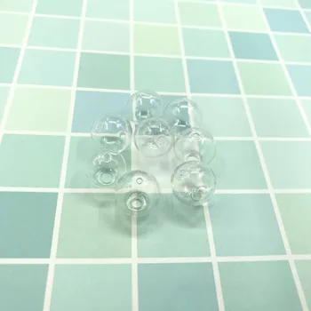 

200pcs/lot 14mm Mini Globe Glass Wish Bottle Dome Cover Round Necklace Pendants DIY Craft Two Holes Orb Jewelry cute terrarium