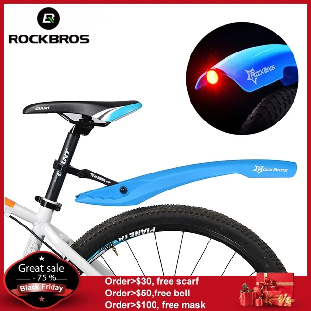 Cheap ROCKBROS 26'' Mountain Cycling Front Rear LED Mudguard Set Bike Bicycle Durable Fenders With LED Light Plastic Bike Fender Wings Cheap ROCKBROS 26'' Mountain Cycling Front Rear LED Mudguard Set Bike Bicycle Durable Fenders With LED Light Plastic Bike Fender Wings
