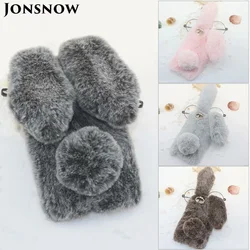 На Алиэкспресс купить чехол для смартфона for huawei honor 7a 7c 8x rabbit hairy warm winter fur rhinestone plush phone cover for p20 lite p20 pro mate 20 lite nova 3 3i