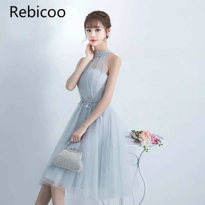 

Party Dress 2019 Women Sexy Wedding Christmas Halter Sleeveless Mesh Dress Elegant Strapless Bandage Midi Vestidos De Fiesta