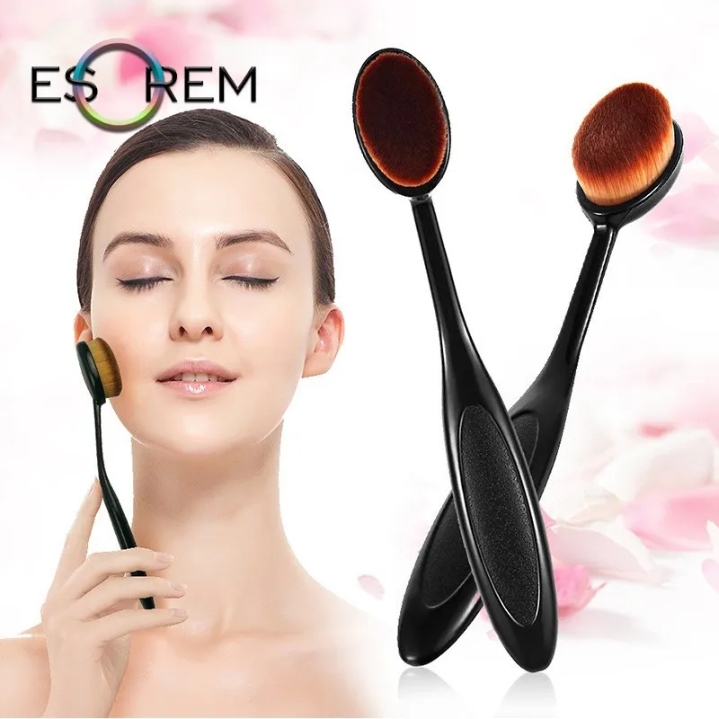 

ESOREM Foundation Makeup Brushes Contour Cosmetic Brush For Face Oval Toothbrush Shape PA Resin Female Pincel Maquiagem 1 Pcs