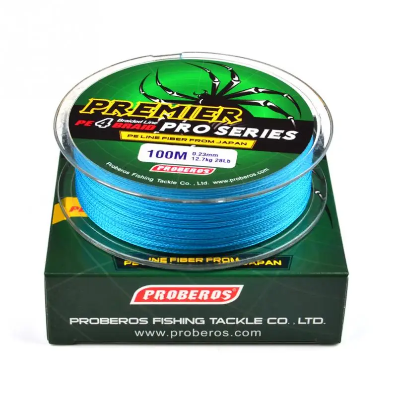 

Four-strands Fishing 100m Braided Fishing Line 6 8 10 15 25 35 40LB PE Fishing Line PE Woven Sea Fishing Wire