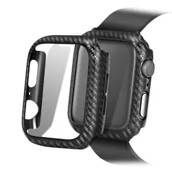 Ультра тонкий углеродного волокна для Apple Watch серии 1234 крышка 44 38 42 40 мм для iWatch серии 4 защитный корпус аксессуары Fram