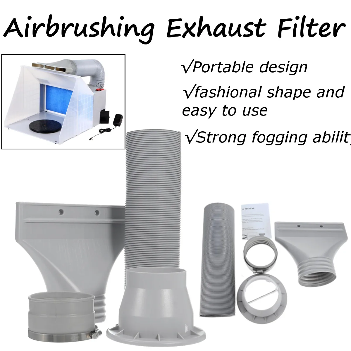 

Color paint Airbrush Spray Booth exhaust pipe Filter Airbrushing Spray Booth Kit For Airbrush Paint Art Cake Craft Hobby Nail