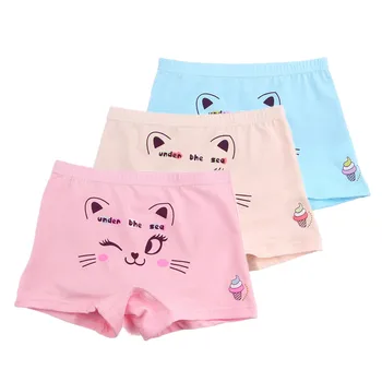 

10pcs/Lot Children Adorable Cartoon Cat Boxer Short Girls Comfortable Underwear Underpant 1-10year