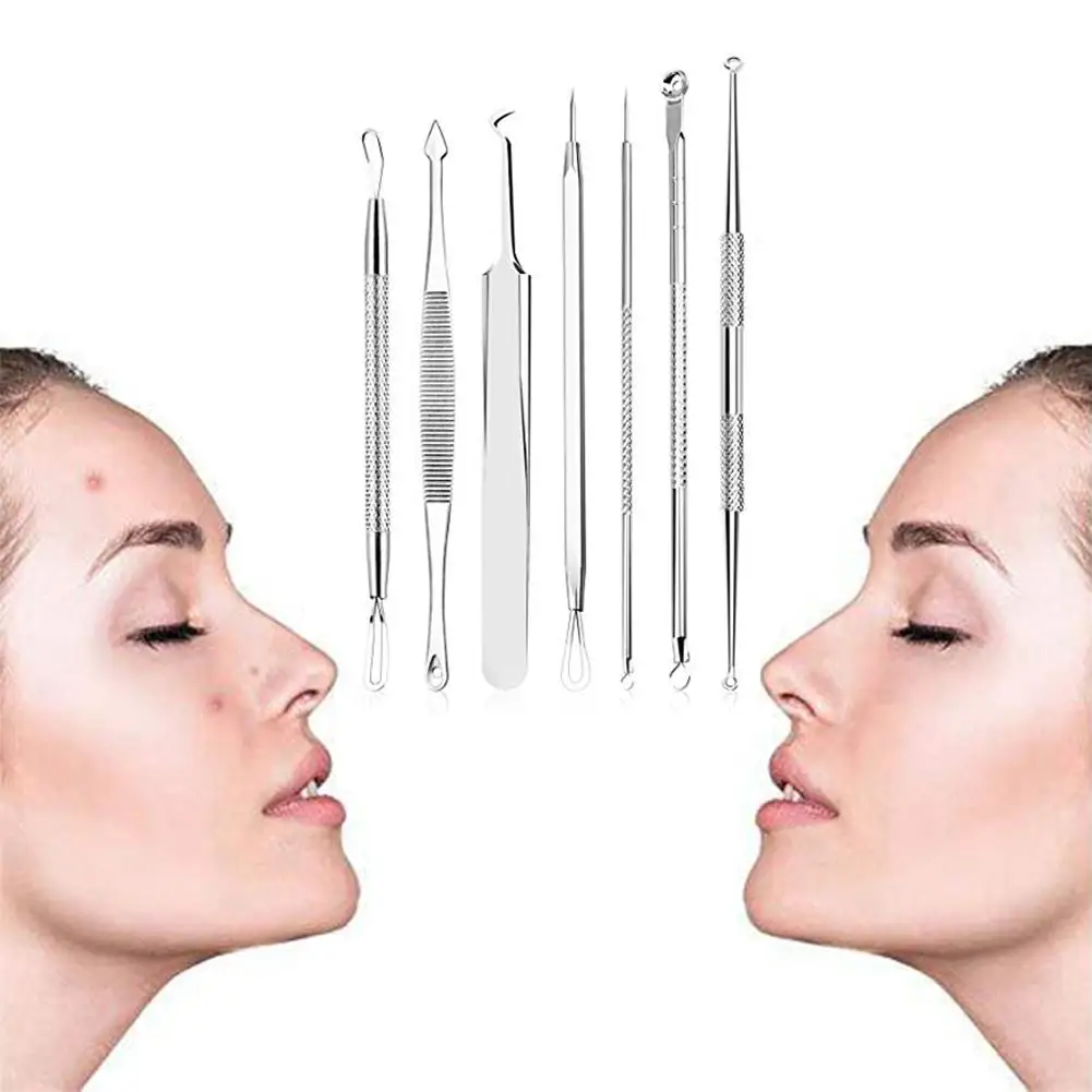  7PCS Blackhead Remover Kit Extractor Removal Set Treatment For Whitehead Blemish Acne Comedone Pimp