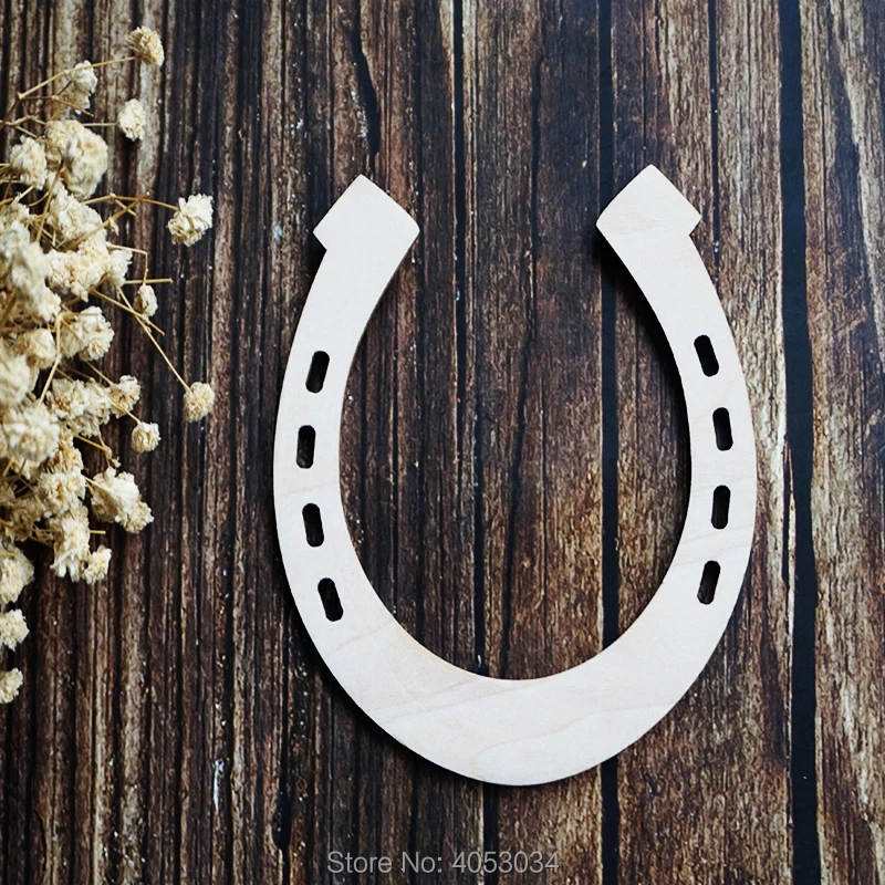 Wooden MDF wedding Blank Craft Shapes laser Decoupage Tags 10 x HORSE SHOES