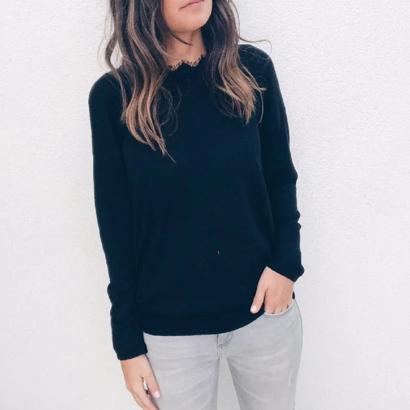 Sexy Women's Casual Backless Tops Blouse Lace Patchwork Long Sleeve Loose Shirt White/Black Ladies Autumn Baggy Blouse Hot Sale
