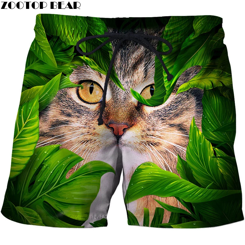 

Funny Catty 3D Printed Summer Surfing Beach Shorts Masculino Men Travel Board Shorts Anime Shorts Quick Dry Vacation Streetwear