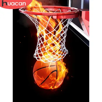 

HUACAN 5D Full Square Rhinestones Landscape Diamond Painting Basketball Diamond Embroidery Cross Stitch Full Display Decor Home