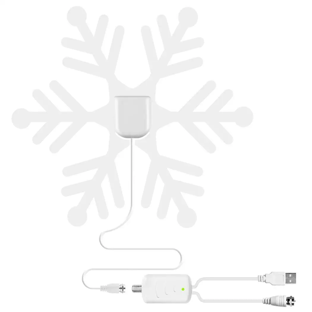 Внутренняя длинная HDTV цифровая Снежинка телевизионная антенна F Male 25 дб USB 45 ~ 85 5В