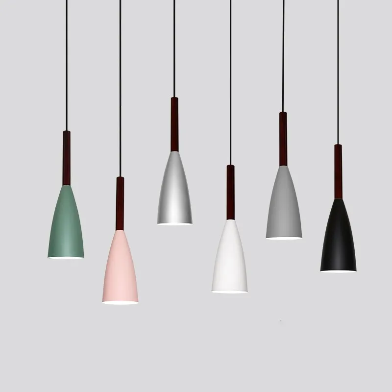  Wood Pendant Lights E27 LED Modern Hanglamp Nordic Lamp Living Room Restaurants Kitchen Dining Bar  - 32863787103