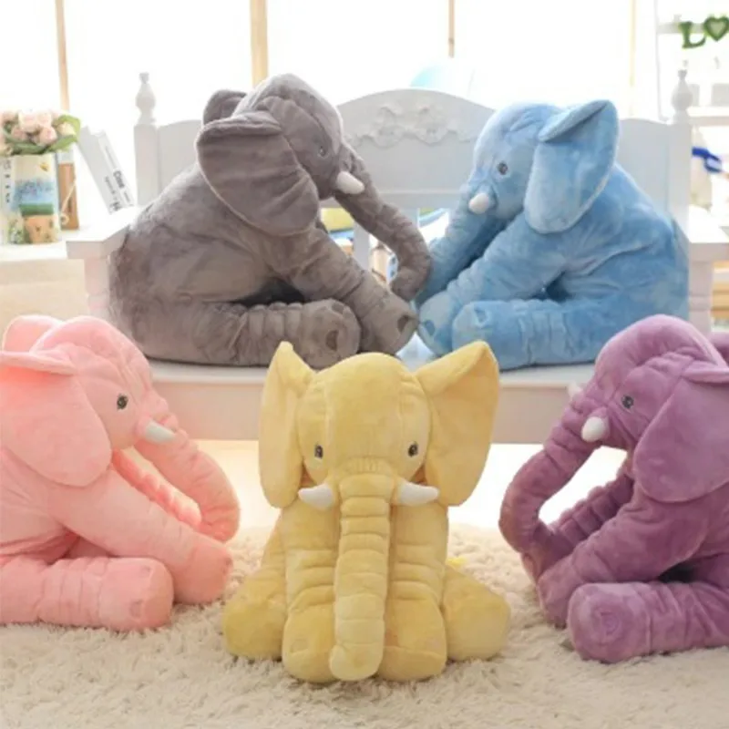 

40cm Height Large Plush Elephant Doll Toy Kids Sleeping Back Cushion Cute Stuffed Elephant Baby Accompany Doll Xmas Gift